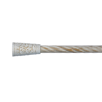 White Sweep Gold Curtain Rod Accessories 22mm Three Dimensional Pattern Curtain Decorative Head