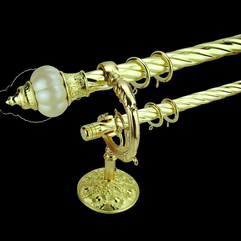 16mm Double Holder Pipe Curtain Rods Aluminum Alloy Pole Finials
